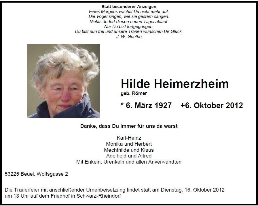 Hilde Heimerzheim Beuel Hilde Heimerzheim Beuel